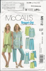 5112 MCCALLS TUNICS, TOPS STRAPS OR NOT, CAPRIS,SHORTS PATTERN 6-20